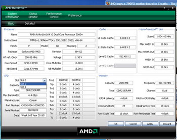 AMD overdrive main screen