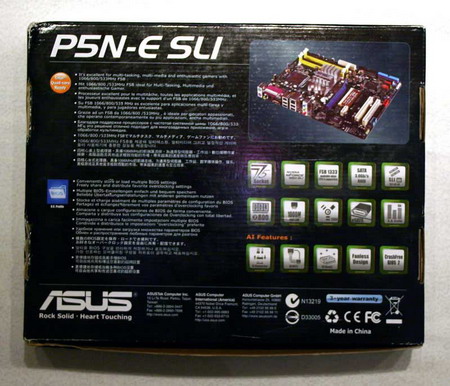 ASUS P5N- E SLI box back side