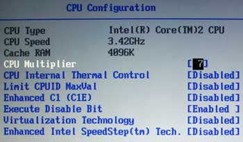 ASUS P5N- E SLI - cpu configuration