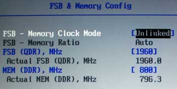 ASUS P5N- E SLI - fsb memory config