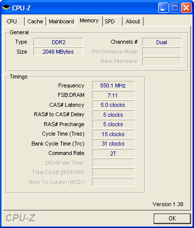 ASUS P5N- E SLI memory overclock