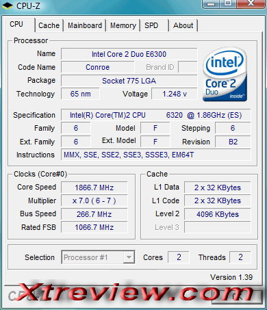 Intel core 2 Duo E6300