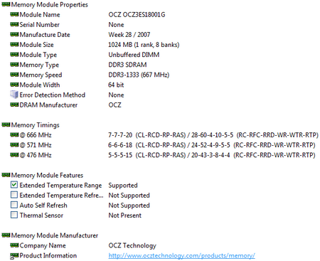 OCZ PC 3-12800 Platinum dual channel enhanced bandwidth edition everest