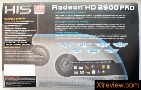 HIS radeon HD 2900 Pro 512 Mb box back side