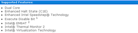 intel core 2 Duo e6550 specifications