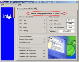 Intel processor frequency ID utility 