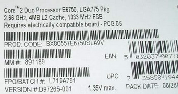 Core 2 duo E6750