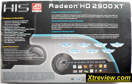 HIS radeon HD 2900 XT 512 Mb box back side