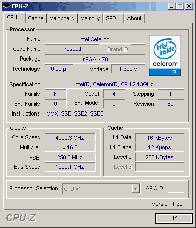 celeron d 310  overclocking