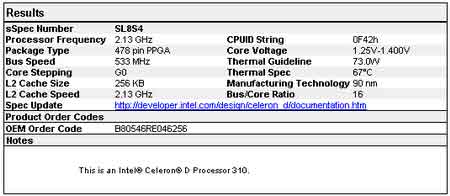 celeron d 310  review