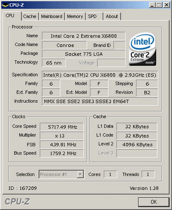 conroe at 5717 mhz world record