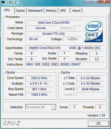 core duo alendale e4300 overclocking