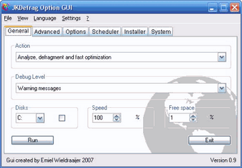 JkDefrag GUI v.1.05