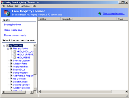 Eusing free registry Cleaner