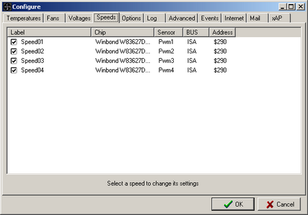  Speedfan : configure